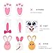 Amosfun Easter Bunny Paw Prints Stickers Set Egg Bunny Face Stickers for Baby Shower Garden Egg Hunt Game