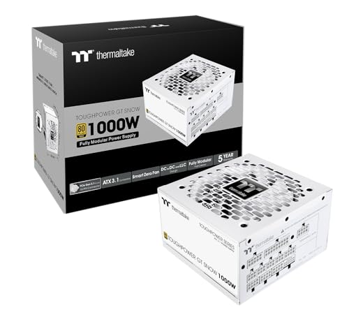 Thermaltake Toughpower GT 1000W | ATX 3.1 | PCIe 5.1 | 80+ GOLD | Modular | Snow