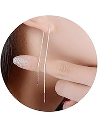 J.C Arts - Par de pendientes largos de plata de ley 925 con borla