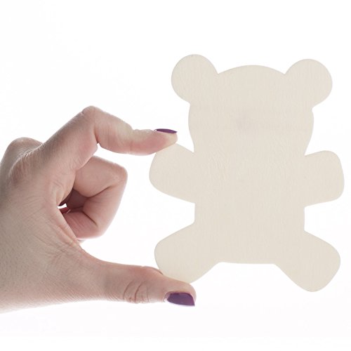 Factory Direct Craft Group of 24 Unfinished Wooden Teddy Bear Cutouts for Kids Crafts, Creating and Embellishing
