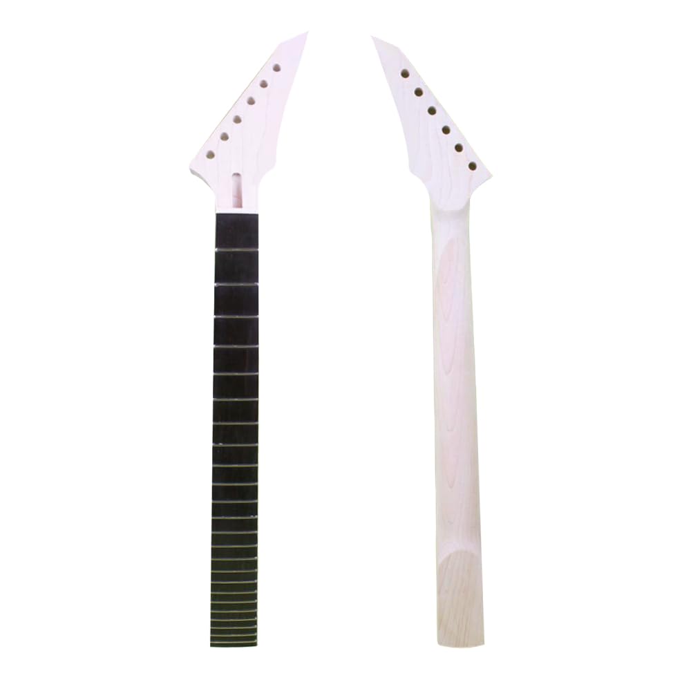 Yinfente Unfinished Electric Guitar Neck 24 Fret 25.5 Inch Rosewood Fretboard No Inlay Truss rod (25.5inch)