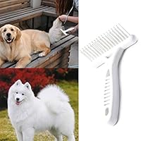 PCEPEIVK Dog Comb, Stainless Steel Deshedding and Dematting Undercoat Rake for Cat Groom Dog Puppy Grooming Brush Pet Dog Clean Tool