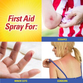 Lanacane First Aid Spray- 2-in-1 Pain Relief and Antiseptic Spray for Fast-Acting Relief from Insect Bites, Cuts, Scrapes, and Burns, Cools and Soothes Instantly, with Benzocaine, 3.5 oz (Pack of 1)