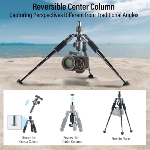 SIRUI Compact Mini Desktop Tripod, 20" Aluminum Portable Small Tabletop Tripod Stand with 360° Ball Head for DSLR, Camera, Phone, Loaded up to 17.64lbs, Phone Holder Included, AM-TT50