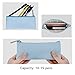 MROCO Pencil/Pen Case Canvas/PU Leather Pencil/Pen Bag Pouch Stationary Case Makeup Cosmetic Bags with Zipper(Blue)