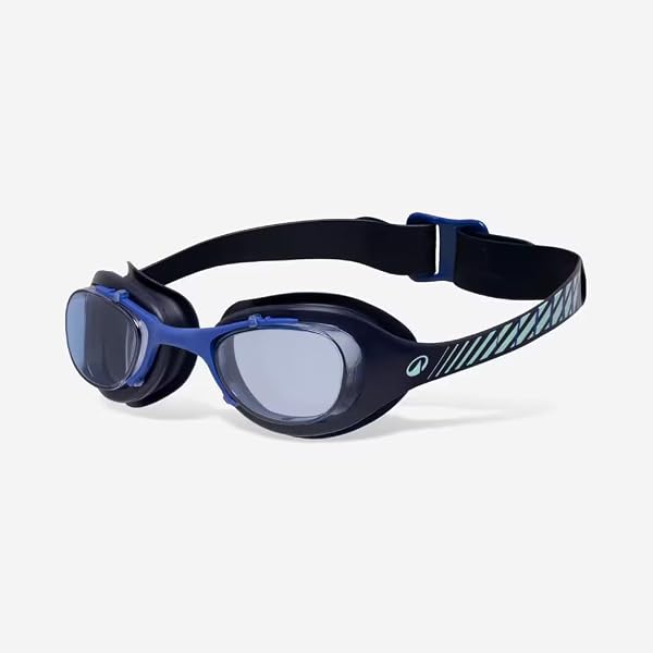 NABAIJI Swimming Goggles Size L, Blue Green with Blue Tinted Lenses, Anti-Fog, UV Protection, Adjustable Nose Bridge