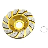 NC 4-Inch Concrete Turbo Diamond Grinding Cup Wheel for Angle Grinder 6 Segs Heavy Duty ,Yellow