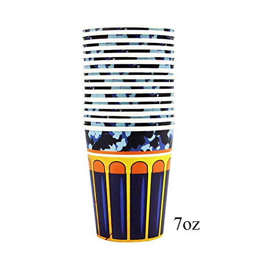 102 Piece Dart War Party Supplies Set Including Banner, Plates, Cups, Napkins, and Tablecloth, Serves 25