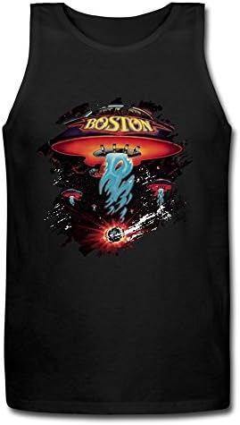 Gosts Boston Rock Band Spaceship Distressed Black Man Vest XXL