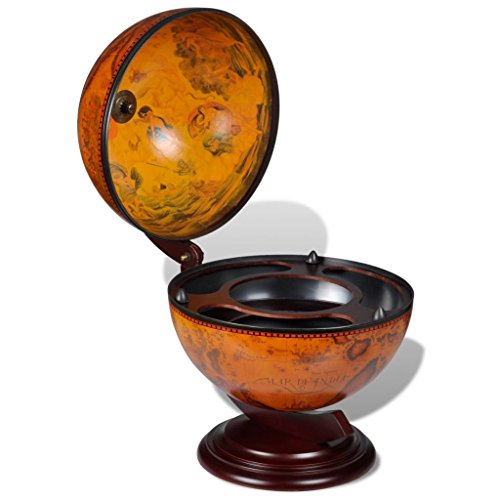 image for BLXCOMUS Tabletop Bar Globe with Embowed Stand Wine Liquor Table Stand