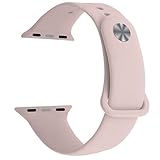 Yimzen Soft Silicone Sport iWatch Band Strap for Apple Watch Series 3 2 1 Sport & Edition 38mm M/L Pink sand