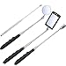 Zhehao 4 Pieces Magnetic Pick-Up Grabber Tool with LED Light including 8 lb/ 1 lb Pick-Up Rod and Round/Square Inspection Mirror, Telescoping Handle 360 Swivel for Extra Viewing Pickup Dead Angle