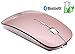 Tsmine Wireless Bluetooth Mouse, Silent Rechargeable Mice, 1600 DPI 3 Adjustable Levels, Noiseless Mini Mouse for MacBook Pro/Air, iPad, iPhone Laptop, Computer,Desktop, PC(Pink)