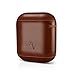 Leather Case for Apple AirPods, Classic Series - Air Vinyl Design, Protective Case Cover (Saddle Brown)
