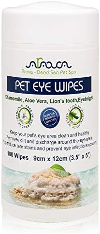 Arava Pet Eye Wipes – for Dogs Cats Puppies & Kittens – 100 Count – Natural and Aromatherapy Medicated – Removes Dirt Crust and Discharge – Prevents Tear Stain Infections & Irritations – Soft & Gentle