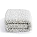 DaDa Bedding Luxury White Roses Faux Fur with Sherpa Backside Fleece Throw Blanket - Super Soft Warm Plush Luxe Solid Toss - 50