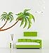 Kappier® Giant Green Palm Trees with Seagulls Peel & Stick Removable Wall Decals
