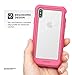 Encased iPhone Xs Max Case Pink - Full Body Clear Case with Tempered Glass Screen Protector for Apple iPhone XsMax