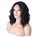 RONGDUOYI Synthetic Fiber Hair Wigs 2021 Fashion Brazilian Hair Short Bob Wave Wigs Synthetic Lace Front Wigs Black Color Heat Resistant Synthetic Hair Wigs (12inch lace front wig)