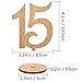 ElekFX Table Numbers 1-15 Wedding Wooden Table Number Cards with Round Base Double Sided Design Table Holders for Wedding/Party Reception and Decoration