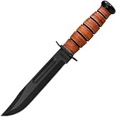 Ka-Bar 4-1217CP-2 USMC Fighting Clam,7",Brown Leather/Black