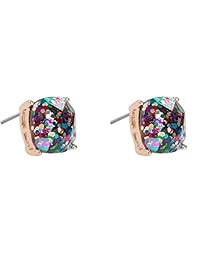 Humble Chic - Pendientes cuadrados con purpurina facetada