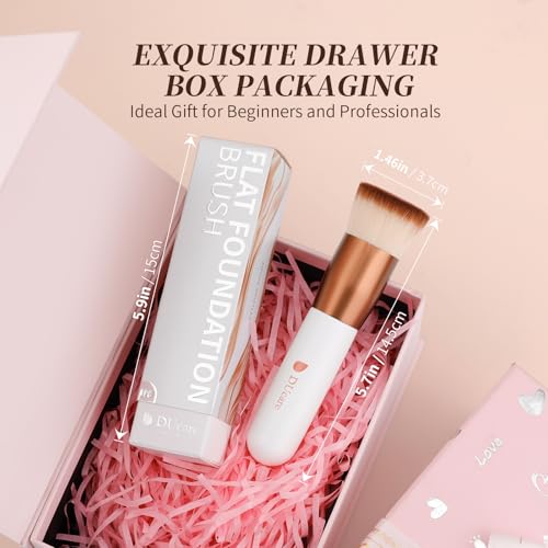 DUcare Foundation Brush Kabuki Make Up Brush Flat Top Makeup Brushes Perfect For Blending Liquid, Cream or Flawless Powder Cosmetics - Buffing, Stippling, Concealer