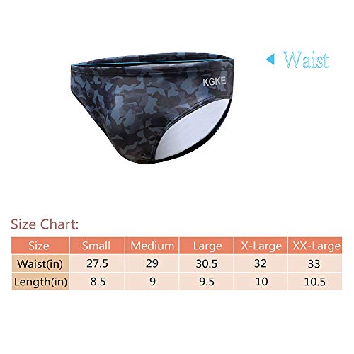KGKE Mens Sexy Swim Briefs Camo Pattern Bikini Swimsuit for Men