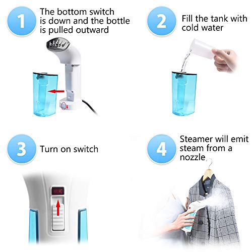 SUMGOTT Vertical Steam Steamer, Portable Travel Iron for Different Clothing, Eliminates Wrinkles and Odors, 1000W Steamer Vertical Steamer with 120ml Water Tank and Brush [Latest Version] - Thumbnail 7
