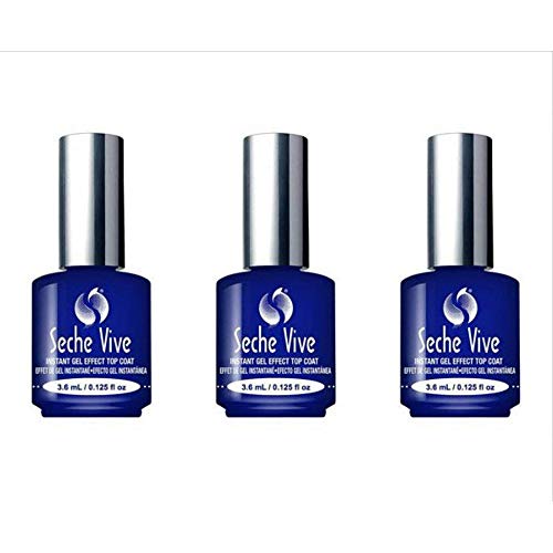 Seche Vive Instant Gel Top Coat Mini 0.125 fl oz 3.6ml, 3 Count