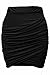 Zeagoo Women Sexy Wrap Runched Stretch Draped Short Mini Pleated Skirts,Large,Black