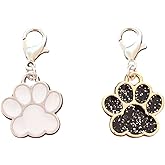 2Psc Dog Paw Clip on Charms Charms with Lobster Clasp Compatible with Charm Bracelets, Necklaces