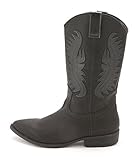 Rampage Womens Wamblee Cowboy Western Mid Shaft Boot 9 Black