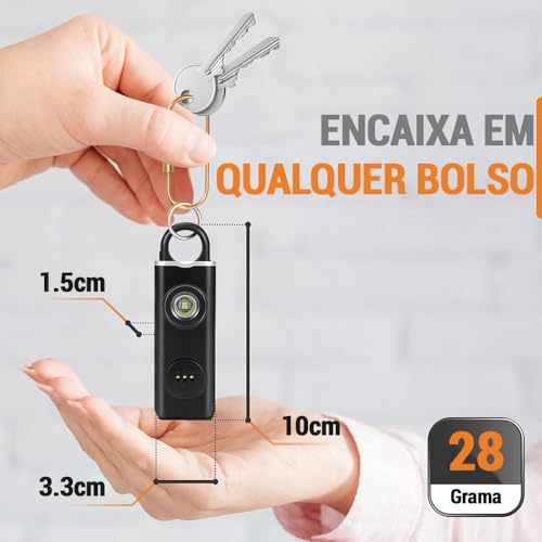 O Alarme de para Mulheres – Sirene Alta, Luz Estroboscópica e Chaveiro, Sirene de Chaveiro de Alta de 130 Db com Luz Estroboscópica Led, Alarme de Recarregável para Mulheres