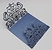 AllHeartDesires Luxury Laser Cut Navy Blue Lace Floral Wedding Invitation Invite Card, Cover Only (50PCS)