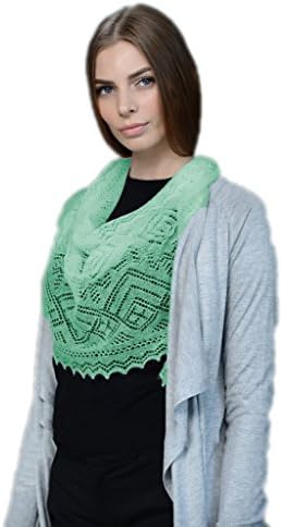 Russian Orenburg Shawl Goat Down Scarf 120x40 cm (47x16") (Turquoise)