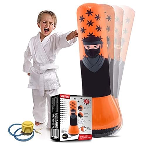 Whoobli Ninja Inflatable Kids Punching Bag, Inflatable Toy