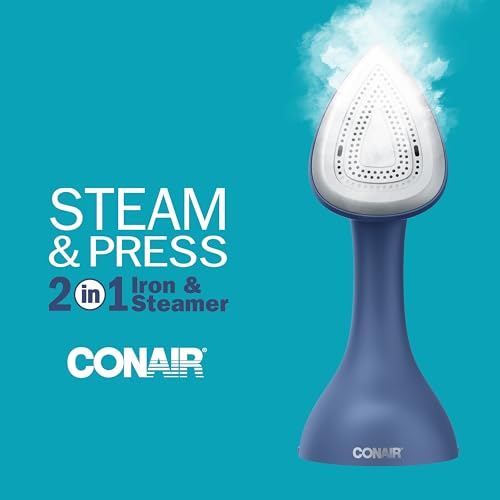 Conair Extreme Steam & Press 2 in 1 Steamer, Handheld Fabric Steamer, 1700W Clothing Stemaer, 30 second Heat-up, Travel Steamer