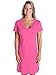 Lat Womens Fine Jersey Crossover V-Neck Coverup Dress,Hot Pink,XX-Large/XXX-Large