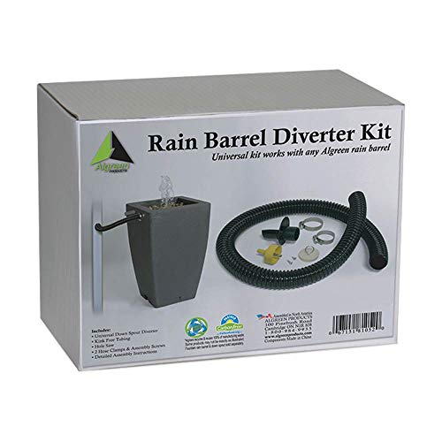 Algreen Gutter Downspout Diverter Kit + 80 Gallon Rain Water Collection