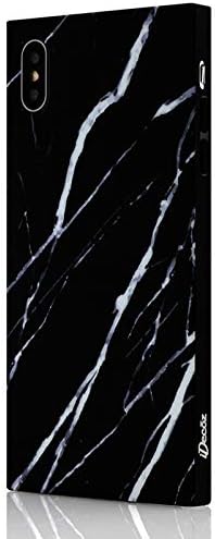 iDecoz Cases with Corners. Protect in Style! Square Corners Provide Extra Shockproof Protection w/a Chic Look. Phone Case Designed for Apple iPhone Xs Max (Black Marble)