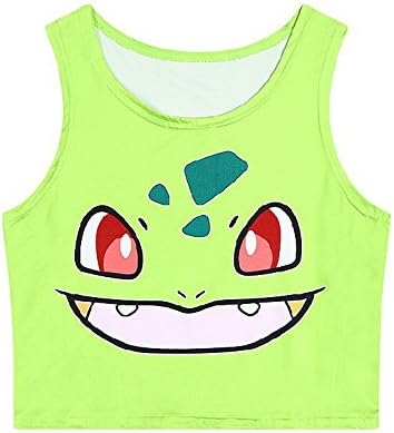 Pokemon Go! Women Bustier Crop Top Skinny T-Shirt Sports Dance Tops Vest Tank
