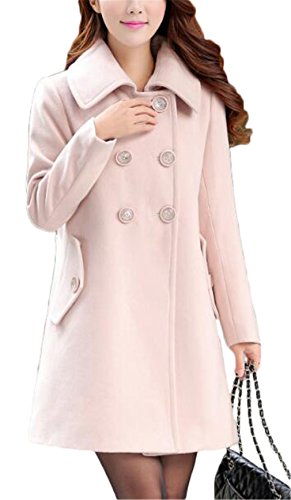 Women's Fashion Solid Lapel Outerwear Double Breasted Jacket Wool Coat Women's Fashion Solid Lapel Outerwear Double Breasted Jacket Wool Coat