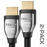 4K HDR HDMI Cable (1.5ft 2-Pack) Cinema Plus 28AWG (4K 60Hz 4:4:4 HDCP 2.2) Exceed 22.28 Gbps HDMI 2.0 Compatible with Xbox PS4 Pro nVidia AMD Apple TV 4K Roku Fire Netflix LG Sony Samsung