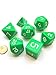 Koplow Games Jumbo Polyhedral 7-Die Dice Set 23mm-28mm- Green with White Numbers