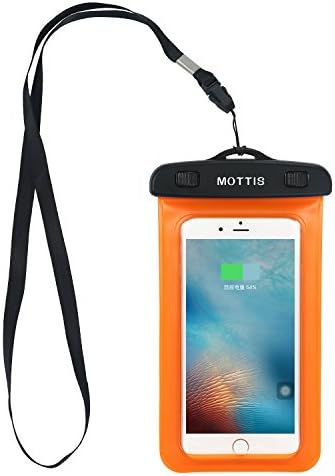 MOTTIS Universal Waterproof Case, New Type PVC Wa.terproof Pouch for Outdoor Sports with IPX8 Certified for iPhone7,Samsung,S8, Google Pixel, HTC, LG, Huawei (orange)