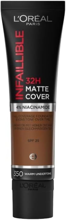 L'Oreal Paris Infallible 32H Matte Cover Foundation 350 30ml SPF25 Niacinamide