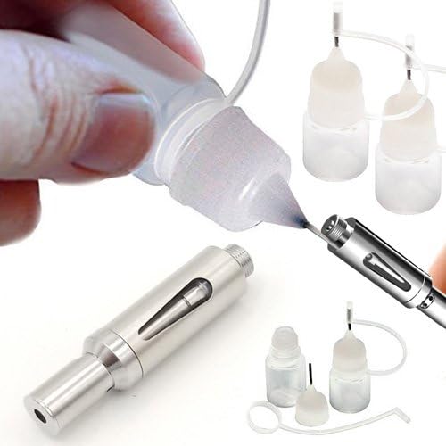 3 x 3ML Clear Steel Needle Tip Bottle with 3x, 0.5ML Armour Silver Cartridges | Perfect for refilling cartridges, tattoo artists ink, kitchen ingredients, glue, paint or other liquids (Combo Pack)