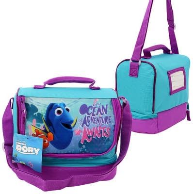 Kids Lunch Box, Finding Dory "Ocean Adventure Awaits" Drop Bottom Lunch Bag with Adjustable Strap and Name Tag Slot