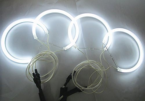 Global Fortune 602258911512 Halo Ring Ccfl Angel Eye Kit 4X 131Mm 6000K Bright Ccfl LED Lights Car Headlight Error Free [Energy Class A+++]